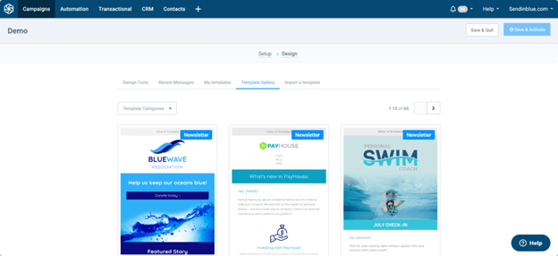 sendinblue templates gallery